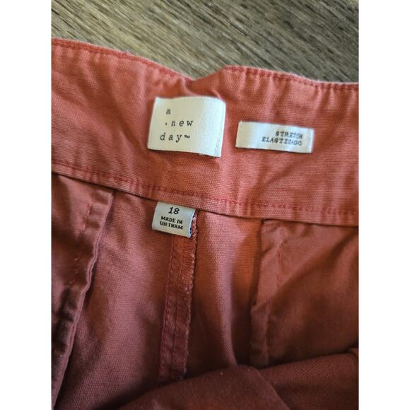 A New Day Wide Leg Pants Size 18 – Rust Orange, Stretch Cotton, Chic & Comfy - Picture 3 of 7